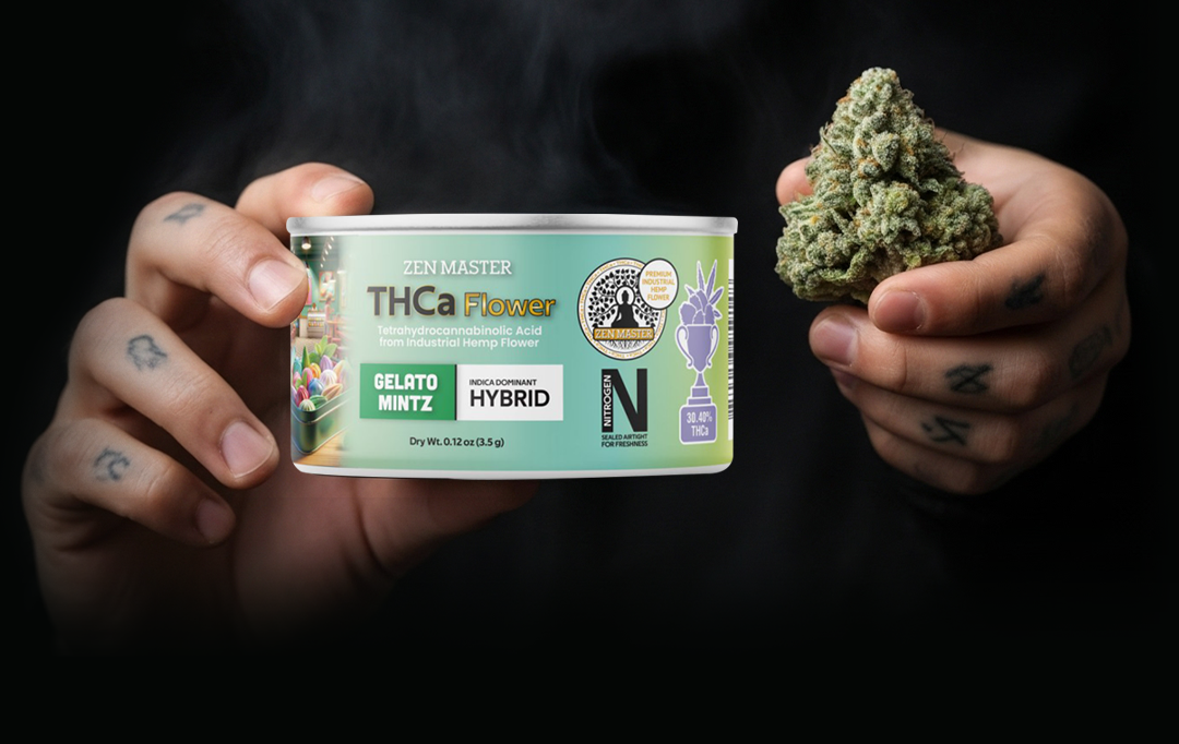 Hand holding premium THCa flower